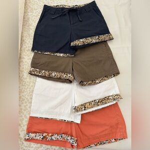 SOLD! 4 Natural Reflections Size 4 - Navy, Brown, White, and Orange Shorts